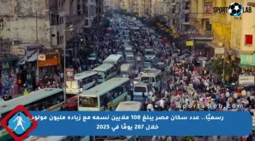 رسميًا.. عدد سكان مصر يبلغ 108 ملايين نسمة مع زيادة مليون مولود خلال 287 يومًا في 2025